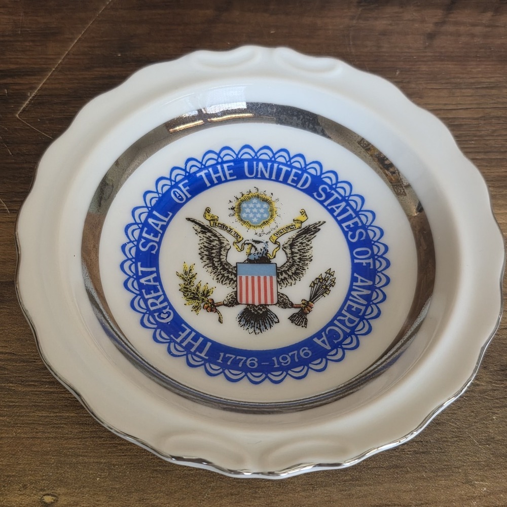 Lego Bicentennial Seal United States of American Tray Silver Trim Scalloped